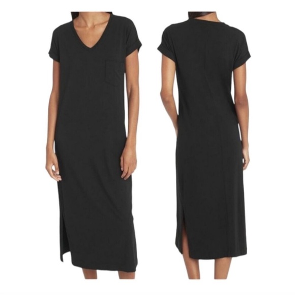 Cuyana V-neck Midi Pima Cotton Dress Size Small - Picture 1 of 14